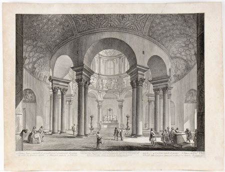 Giovanni Battista Piranesi (Mogliano Veneto, 1720 - Venezia, 1778) 
Veduta interna del Sepolcro di S. Costanza, ... in oggi chiesa della medesima santa  
 