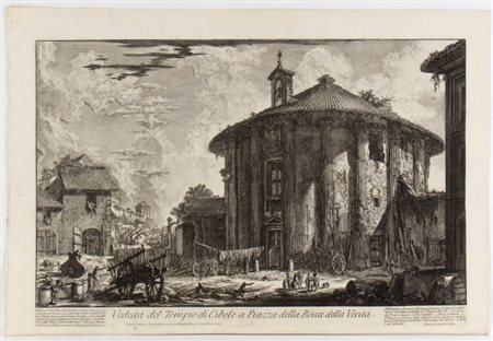 Giovanni Battista Piranesi (Mogliano Veneto, 1720 - Venezia, 1778) 
Veduta del Tempio di Cibele a Piazza Bocca della Verità 
 