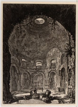 Giovanni Battista Piranesi (Mogliano Veneto, 1720 - Venezia, 1778) 
Veduta interna del Tempio della Tosse 
 