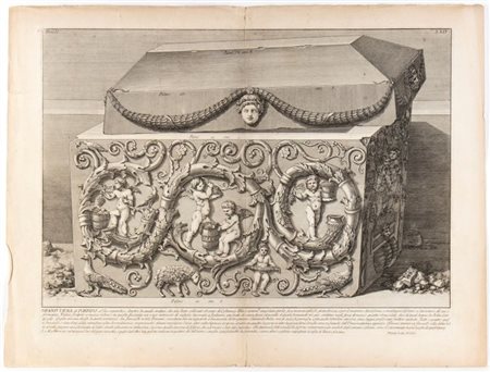 Giovanni Battista Piranesi (Mogliano Veneto, 1720 - Venezia, 1778) 
Grand'urna di porfido con suo coperchio, dentro la quale credesi, che sia stato collocato il corpo di Costanza 
 