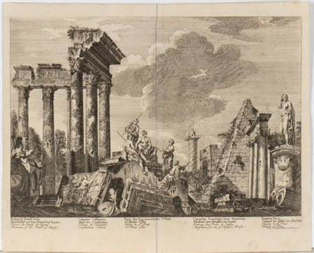 Georg Christoph Kilian (1709 - 1781) 
Capricci con rovine romane da Römische Altertümer 
 