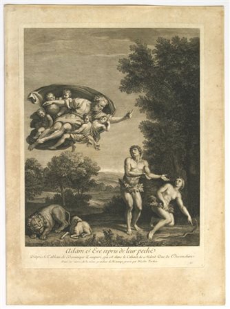 Nicolas Henri Tardieu (1674  - 1749) 
Adam e Eve repris de leur péché, da Domenichino  
 
