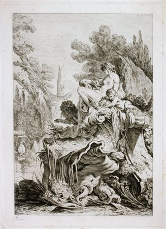 Jean Baptiste Marie Pierre (Paris, 1713 - 1789) 
Fontanna in stile rocaille 
 