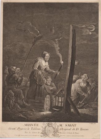 Jacques Aliamet (1726 - 1788) 
Arrivée au Sabat, da David Teniers il Giovane 
 