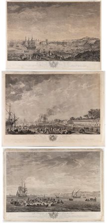 Claude Joseph Vernet (Avignone, 1714 - Parigi, 1789) 
L'entrée du port de Marseille  | Le port de Rochefort | La Madrague ou la Peche du Thon 
 