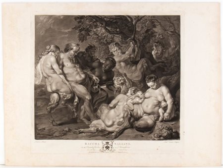 Richard Earlom (London, 1743 - 1822) 
Bacchanalians, da Rubens 
 