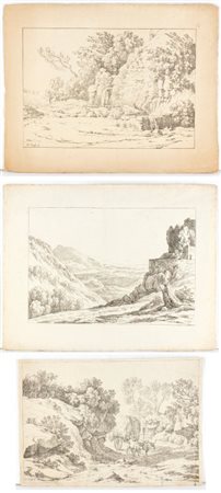 Hendrik Voogd (1768 - 1839) 
Paesaggi di campagna romana 
 