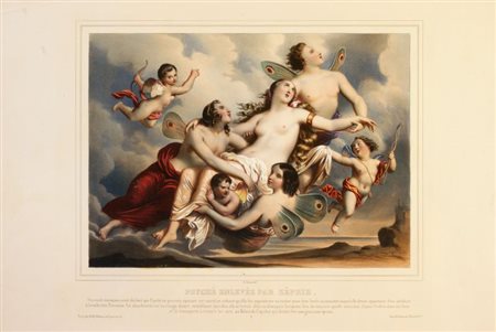 Achille Devéria (Parigi, 1800 - 1857) 
Psyché enlevée par Zéphir  
 