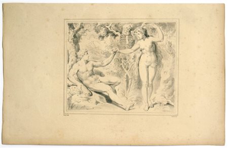Paul Jourdy (Dijon, 1805 - Parigi, 1856) 
Adam et Eve, da Franz Floris 
 