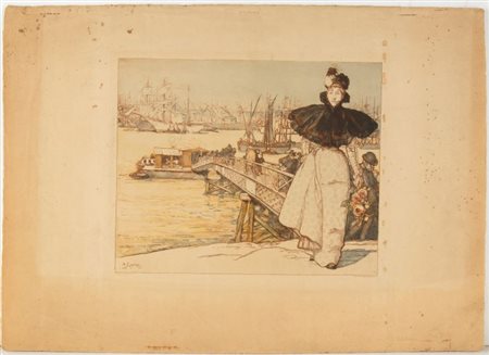 Auguste Lepere (1849 - 1918) 
 Embarcadère sur la Garonne, Bordeaux 
 