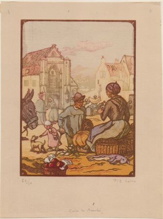 Paul Émile Colin (1867 - 1949) 
Coin de marché 
 