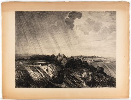 THEOPHILE ALEXANDRE STEINLEN (Losanna, 1859  - Parigi, 1923) 
Chemin Creux Courdimanche 1914
 
