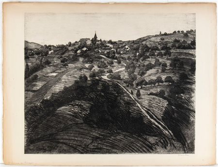 THEOPHILE ALEXANDRE STEINLEN (Losanna, 1859  - Parigi, 1923) 
Vue de Belmont, prés de Lausanne c. 1913
 