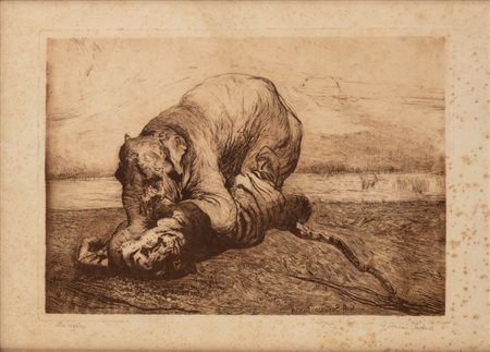 GIULIO ARISTIDE SARTORIO (Roma, 1860 - 1932) 
Lotta regale 
 