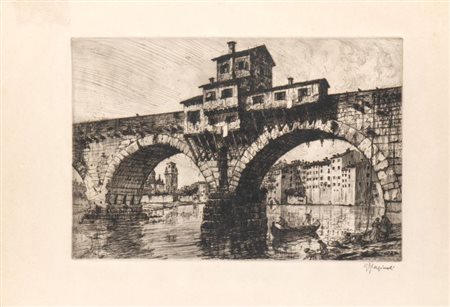Ettore Fagiuoli (Verona, 1884 - 1961) 
Ponte di Pietra a Verona 1916
 