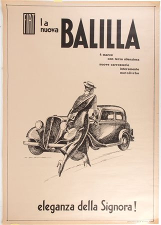 MARCELLO DUDOVICH (Trieste, 1878 - Milano, 1962) 
Fiat La nuova Balilla 
 