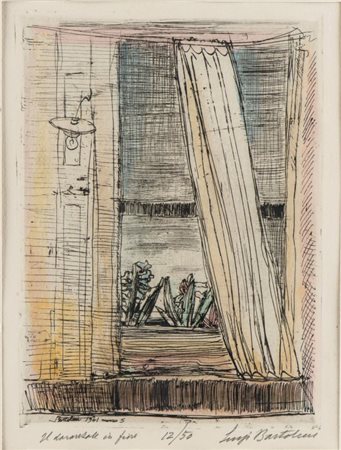 LUIGI BARTOLINI (Cupramontana, 1892 - Roma, 1963) 
Il davanzale in fiore 1941
 
