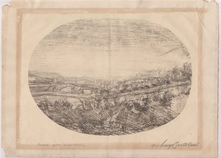 LUIGI BARTOLINI (Cupramontana, 1892 - Roma, 1963) 
Roma dalla Camilluccia 1943
 