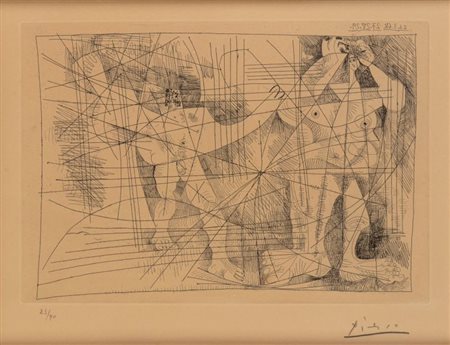 PABLO PICASSO (Málaga, 1881 - Mougins, 1973) 
Couple, da La Magie Quotidienne 1968
 