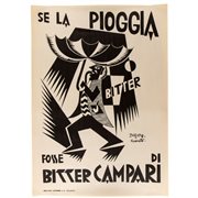 FORTUNATO DEPERO (Fondo, 1892 - Rovereto, 1960) 
SE LA PIOGGIA FOSSE DI BITTER CAMPARI 1926
 