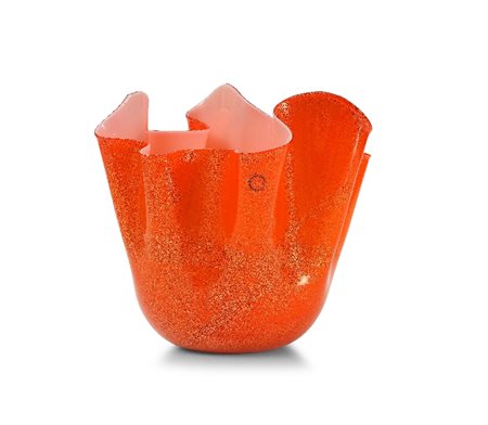 VASO A FAZZOLETTO IN VETRO INCAMICIATO CON INCLUSI