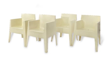 QUATTRO POLTRONE IN POLIPROPILENE, MODELLO TOY", "