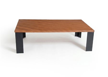 TAVOLO DA SALOTTO IN LEGNO E METALLO VERNICIATO, X