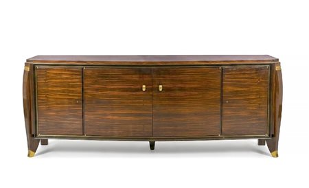 CREDENZA IN ROVERE E LEGNI ESOTICI, JULES LELEU, 1