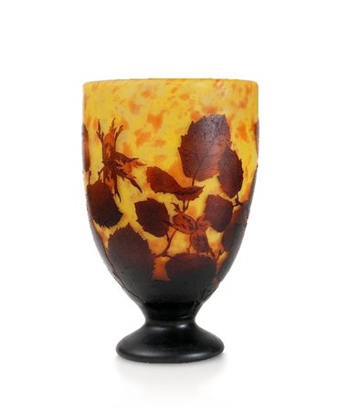 VASO IN VETRO DOPPIO, DAUM NANCY, 1900 CA