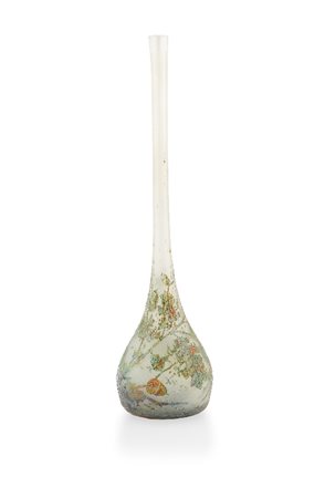 GRANDE VASO SOLIFLORE IN VETRO DOPPIO CON APPLICAZ