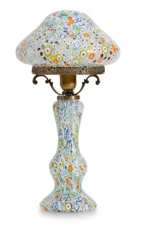 LAMPADA DA APPOGGIO IN VETRO LAVORATO A MURRINE, X
