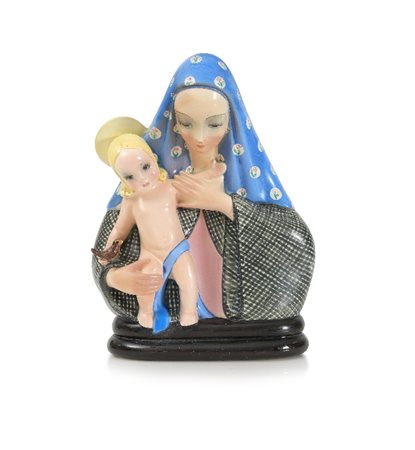 FIGURA MADONNA DEI BAMBINI" IN CERAMICA, LENCI, 1"