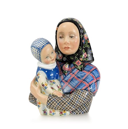 MADRE CONTADINA" IN CERAMICA, LENCI, H"