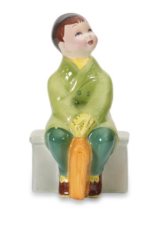PRIMO GIORNO DI SCUOLA" IN CERAMICA, LENCI, 1950 "