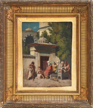 ALBERTO PASINI - Paesaggio orientalista con figure