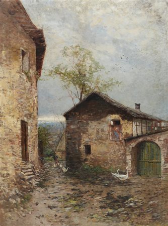 EUGENIO GIGNOUS - Scena di vita contadina, 1894