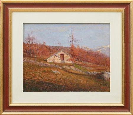 CAMILLO BESANA - Autunno in Val Vigezzo (Paesaggio autunnale con ba