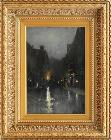 LORENZO DELLEANI - Notturno, 1900