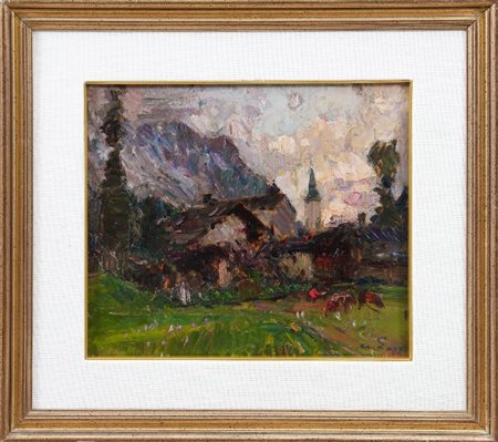 ALESSANDRO LUPO - Paesaggio montano con baite