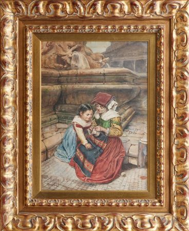 PIER CELESTINO GILARDI - Cantuccio quieto, 1871