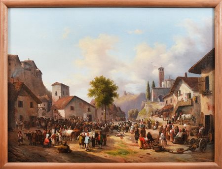 LUIGI WILLENEUVE - Giorno di mercato, 1838