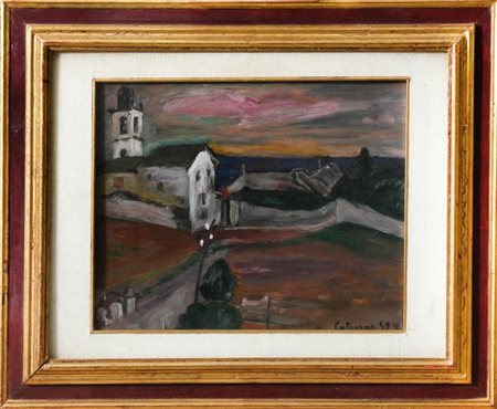 GIOSUE CALIERNO - Figura che osserva il paesaggio, 1949