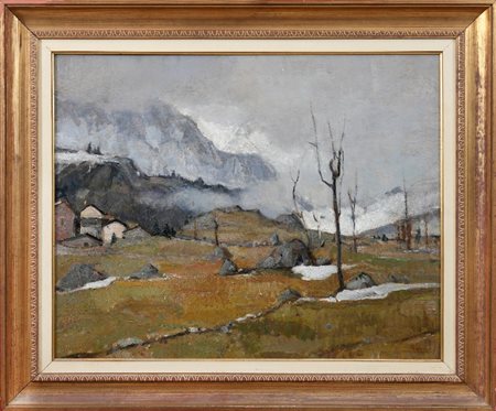 CARLO MUSSO - Paesaggio montano, 1956