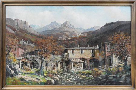 ERCOLE MAGROTTI - Paesaggio montano con figura