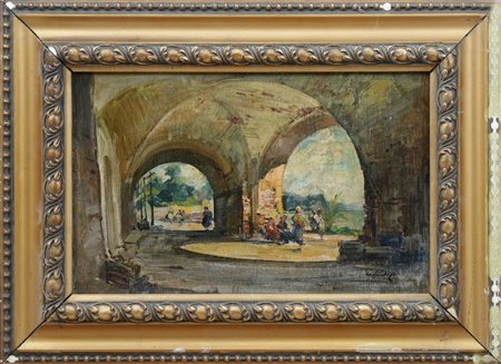 CESARE GHEDUZZI - Scena di paese