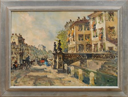 GIOVANNI RIVA - Il ponte delle Sirene in via San Damiano a Milano