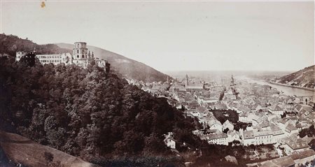 ANONIMO Heidelberg, panorama. Stampa all'albumina. Cm 54,00 x 28,80. Montata...
