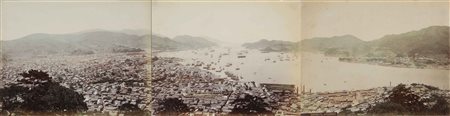 ANONIMO Porto di Nagasaki, panorama. Lotto composto da n.3 stampe. 1880....