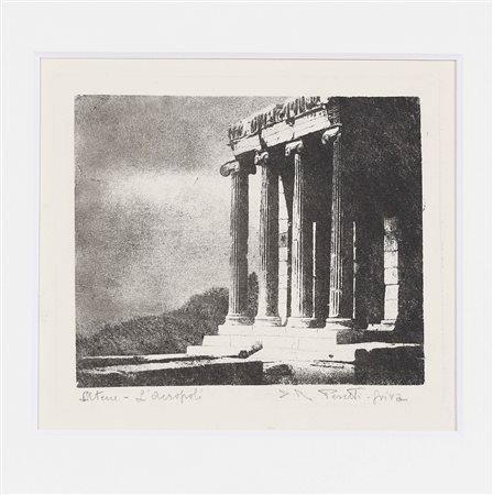 PERETTI GRIVA RICCARDO DOMENICO (1882 - 1962) Atene, L'Acropoli. 1927. Stampa...