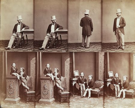 DISDERI ANDRE' EUGENE ADOLPHE (1819 - 1889) Ritratto maschile e coppia di...